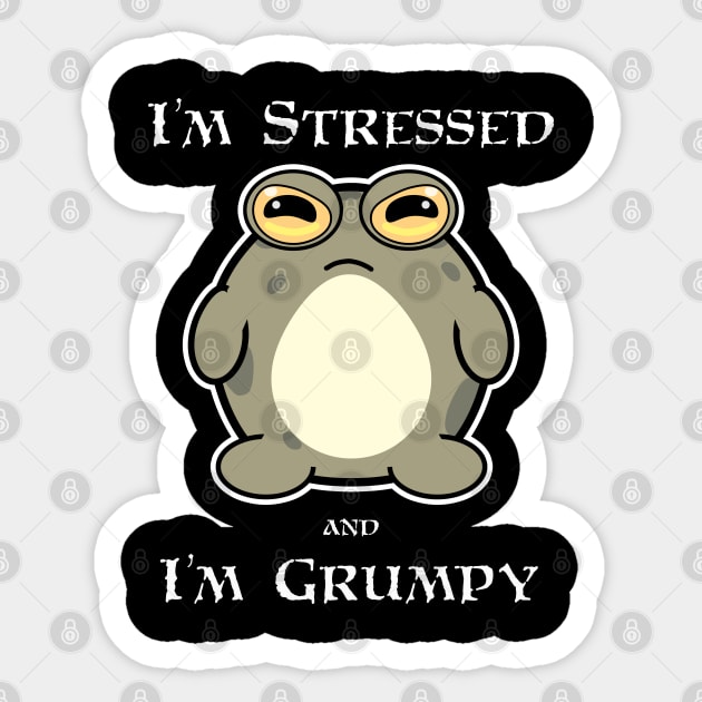 Frog: I'm Stressed and I'm Grumpy Sticker by Subpar Comic